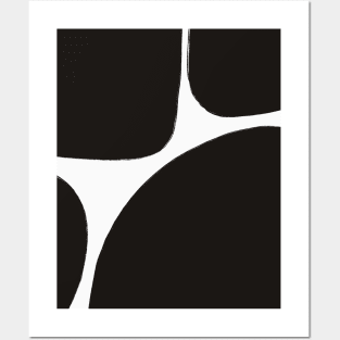 Black shapes abstract modern minimalist Posters and Art